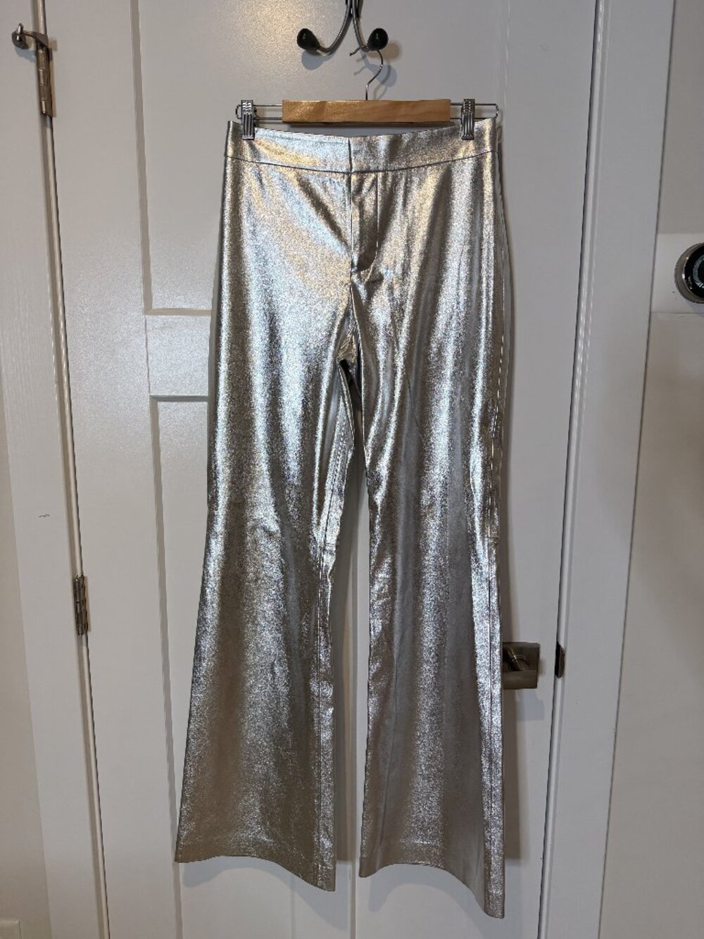 Alice + Olivia Silver Bootcut Wide leg Pants Size 10